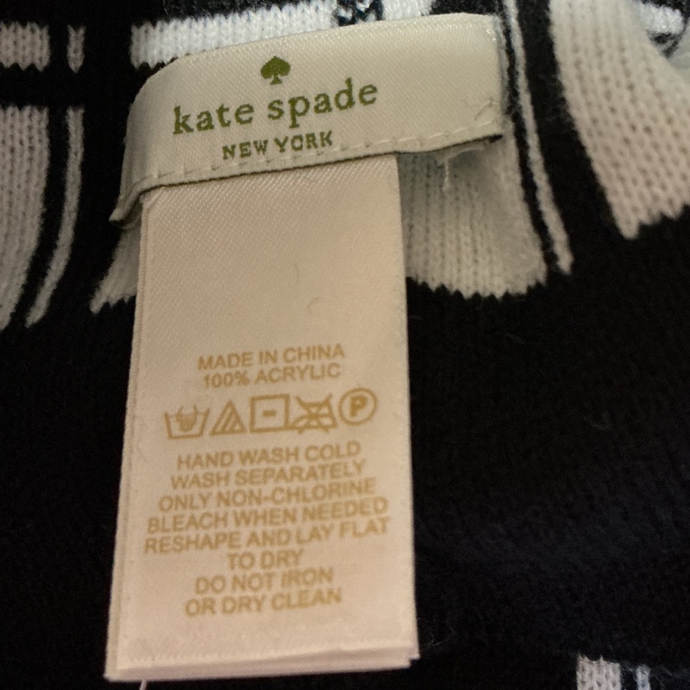 Kate Spade Black and White Beanie and Scarf Set - Picture 3 of 6